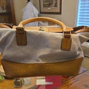 Isaac Mizrahi Gray and Tan Satchel